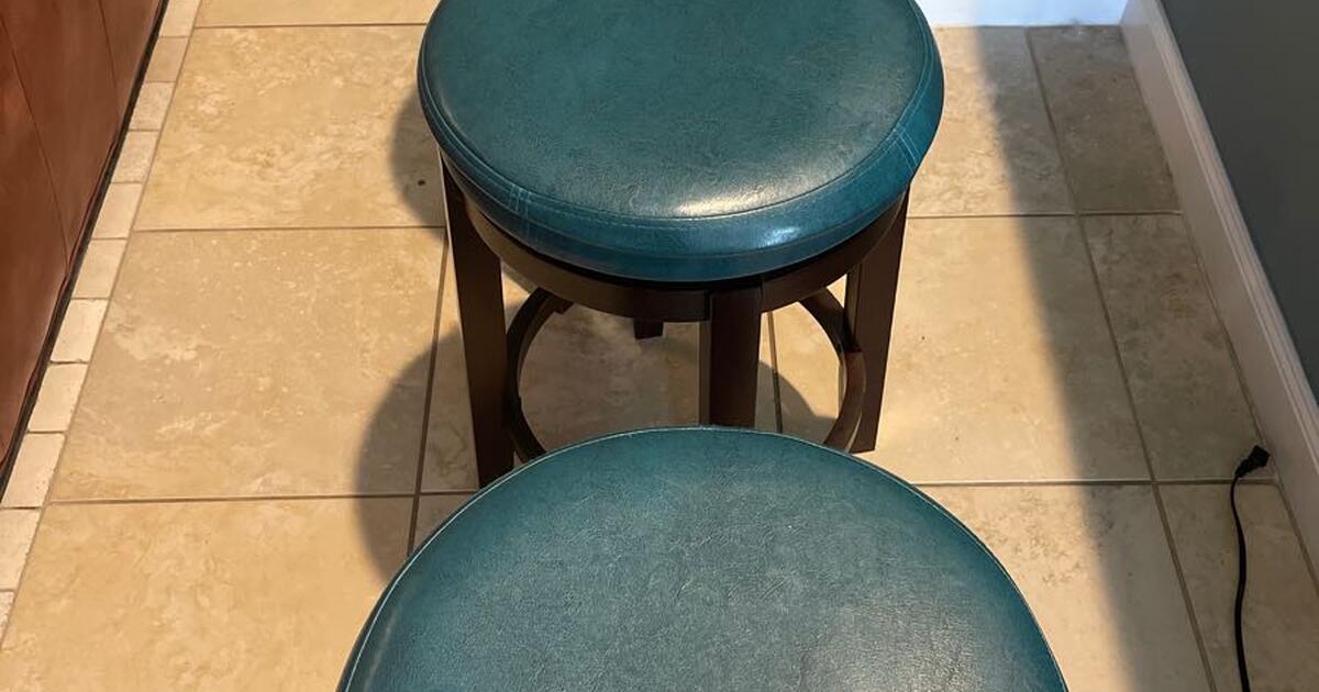 3 Blue Custom leather bar stools 100 OBO in Port St. Lucie, FL For Sale & Free — Nextdoor