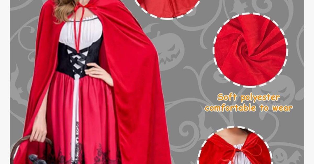 Halloween last minute costumes great price cape red / white princess