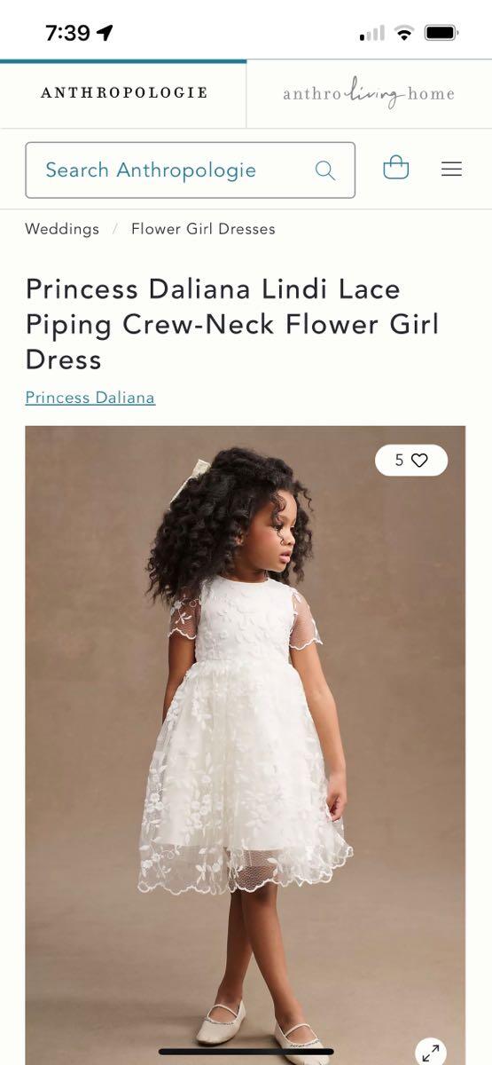 Princess Daliana Lindi Lace Piping Crew-Neck Flower Girl Dress