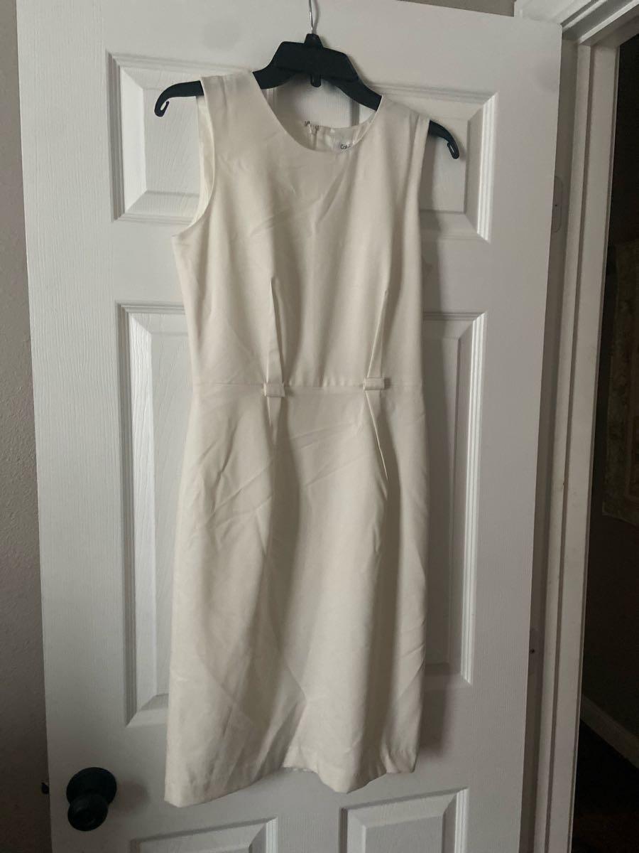 Ivory Calvin Klein Sleeveless Dress For $15 In Katy, TX | For Sale & Free   Nextdoor