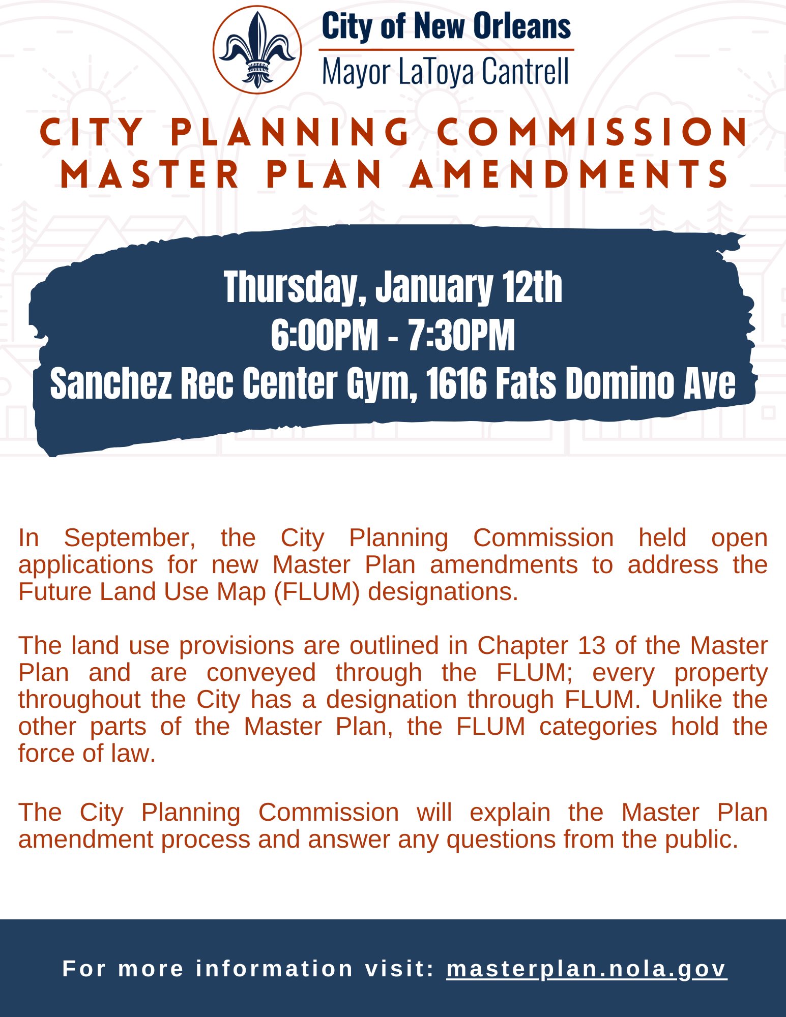 Join us on January 12th for Master Plan Future Land Use Map Amendment