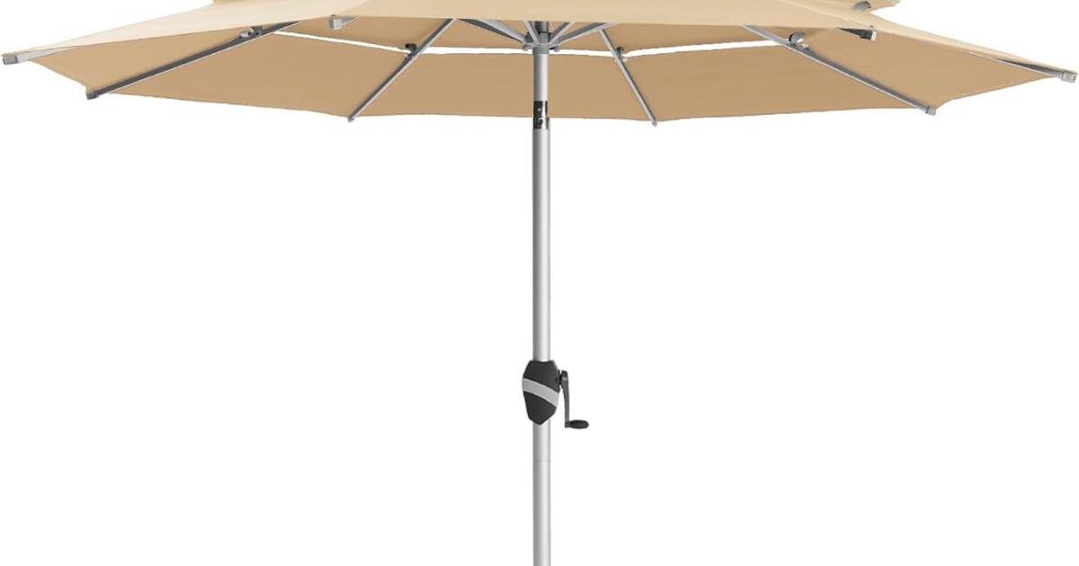 9 Ft 3 Tiers Aluminum Outdoor Patio Umbrella for 70 in Sachse, TX