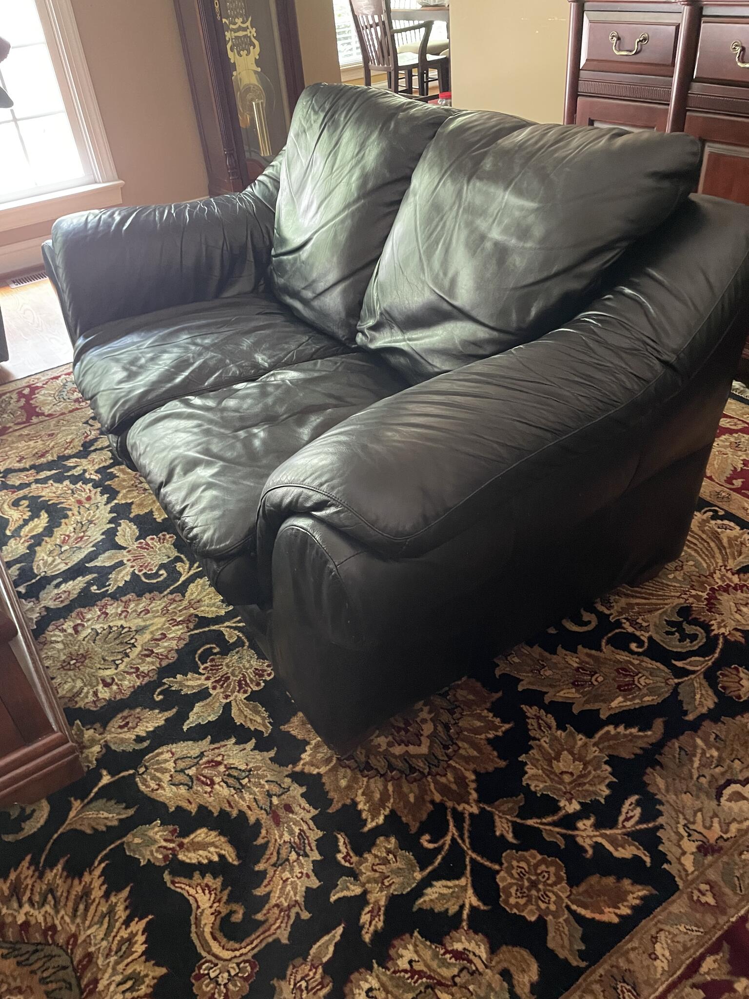 Black Leather Loveseat
