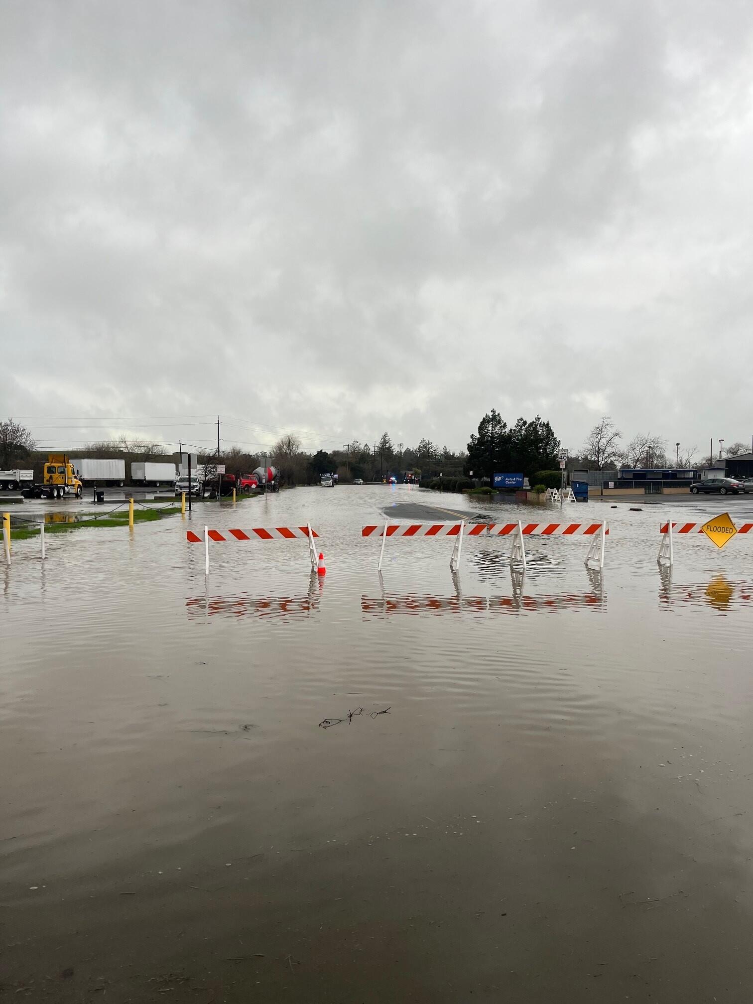 Updated road closures in Petaluma due to flooding (Petaluma Police