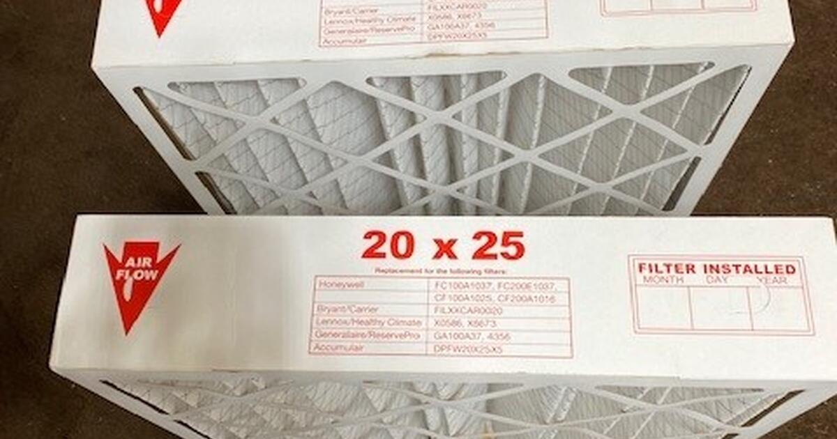 2 Honeywell furnace filters 20x25x4.25 used for Bryant Carrier furnace