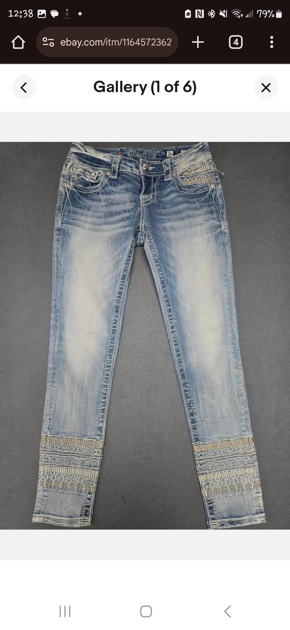 Miss Me Jeans Size 26 Miss Me Women's Size 26 Bootcut Embellished
