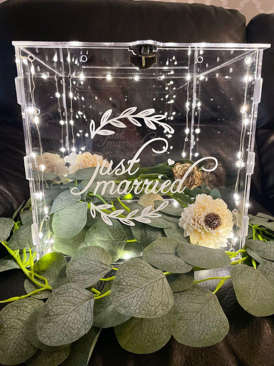 Just Married” Clear Acrylic Card Box With Lights. Multiple Settings For  Lights For $35 In Cranbury, NJ For Sale  Free — Nextdoor