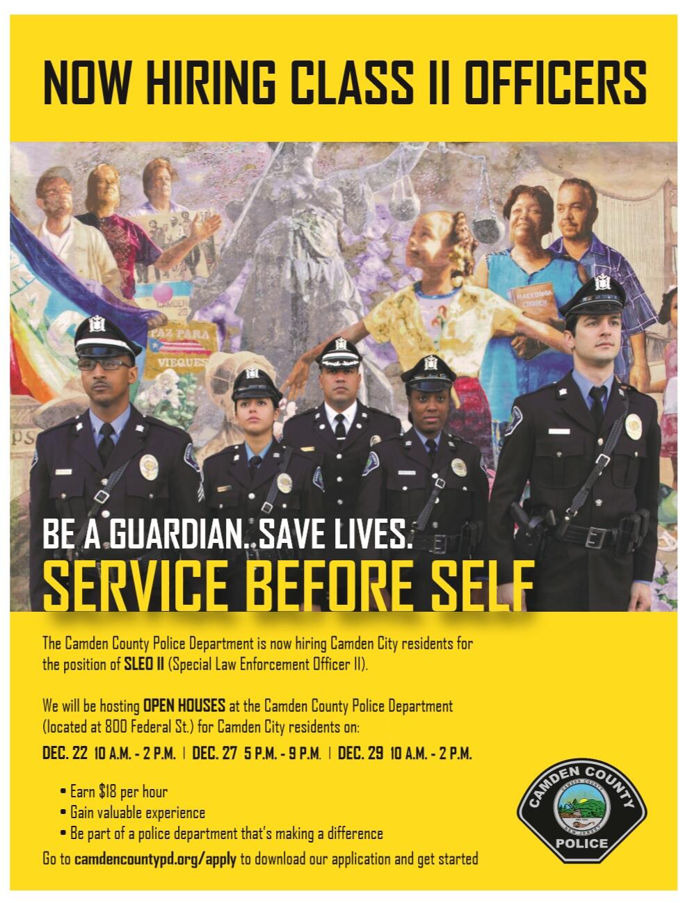 We're hiring Camden residents for the position of SLEO II (Camden