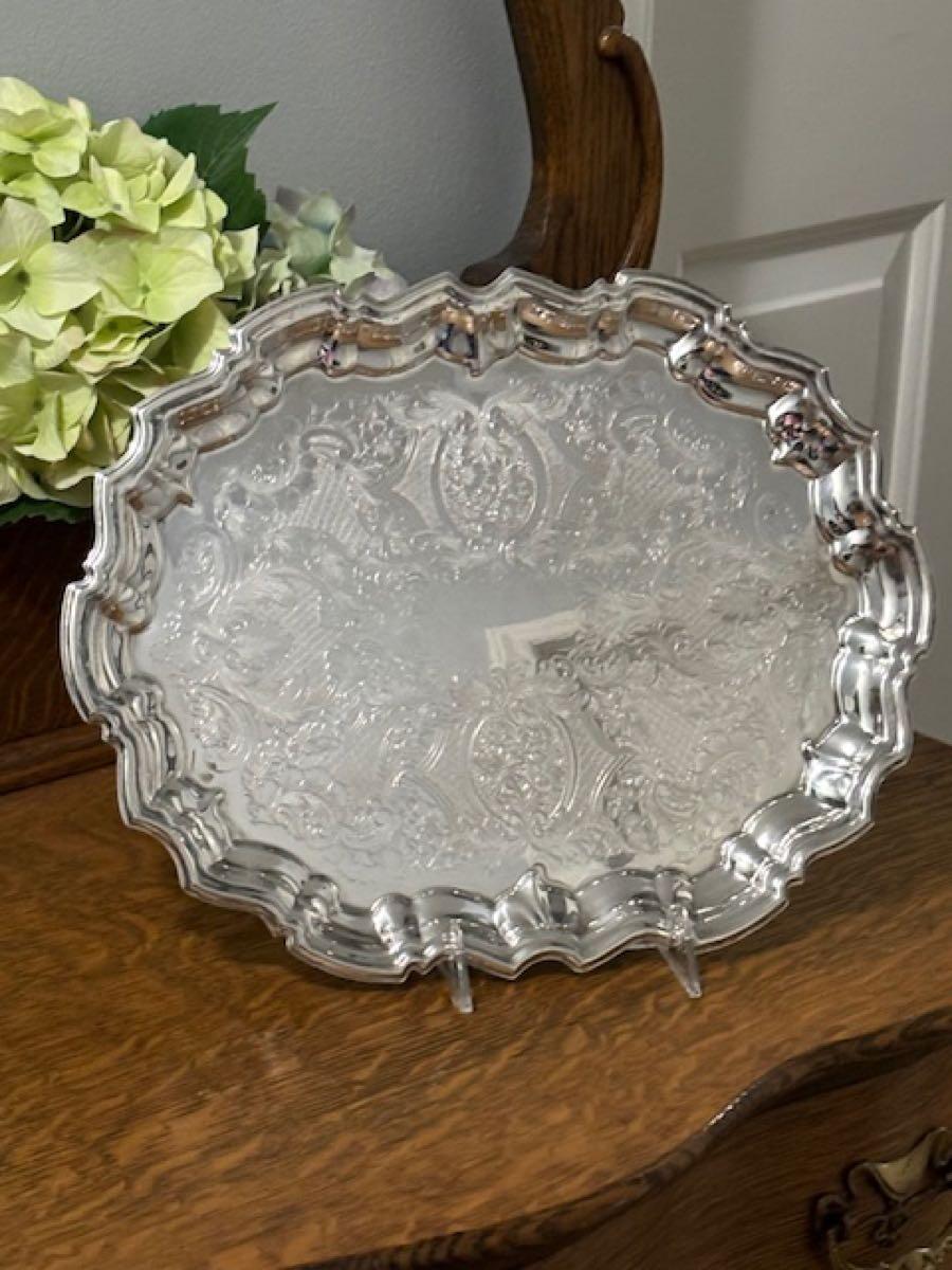 Vintage F.B. Rogers Silver Co. 1883 Silverplate Footed Serving Tray