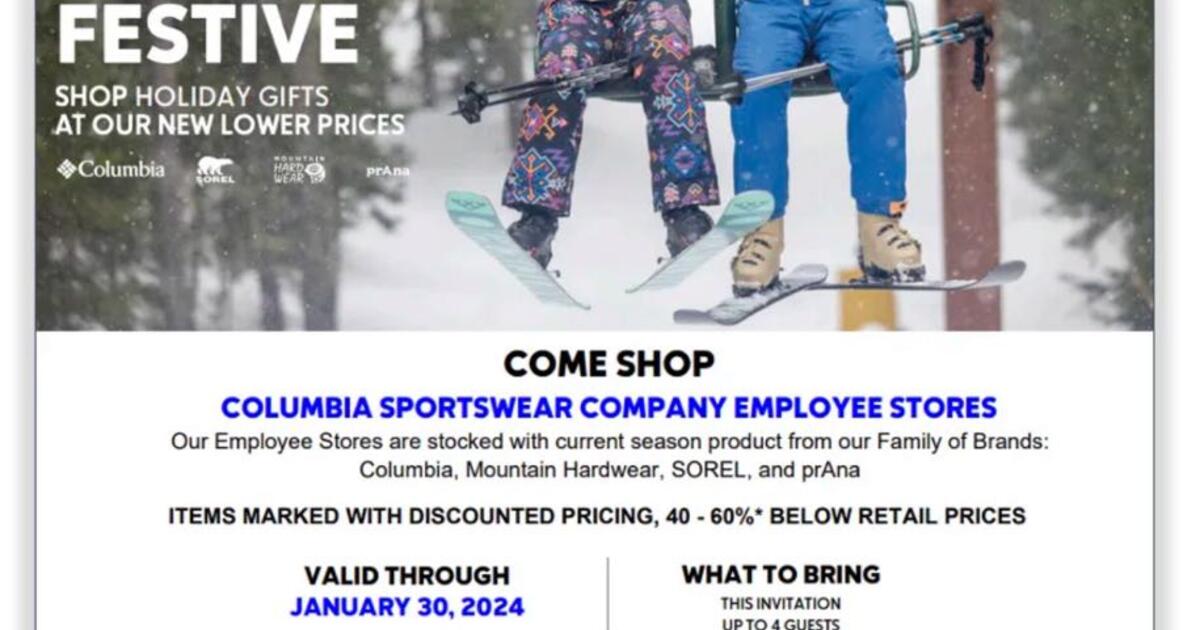 Columbia Employee Store Pass (screenshot for entrance) for Free in