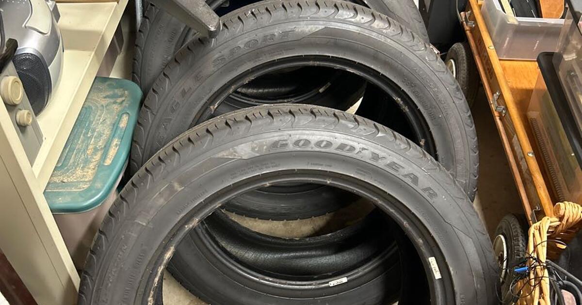 Selling 4 gently used GoodYear Eagle Sport AllSeason tires. 245/50R18