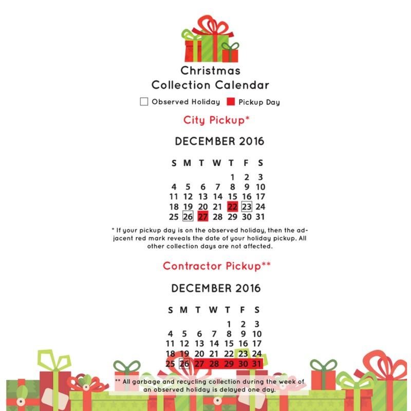 Do You Know Your Holiday Garbage and Recycling Collection Schedule