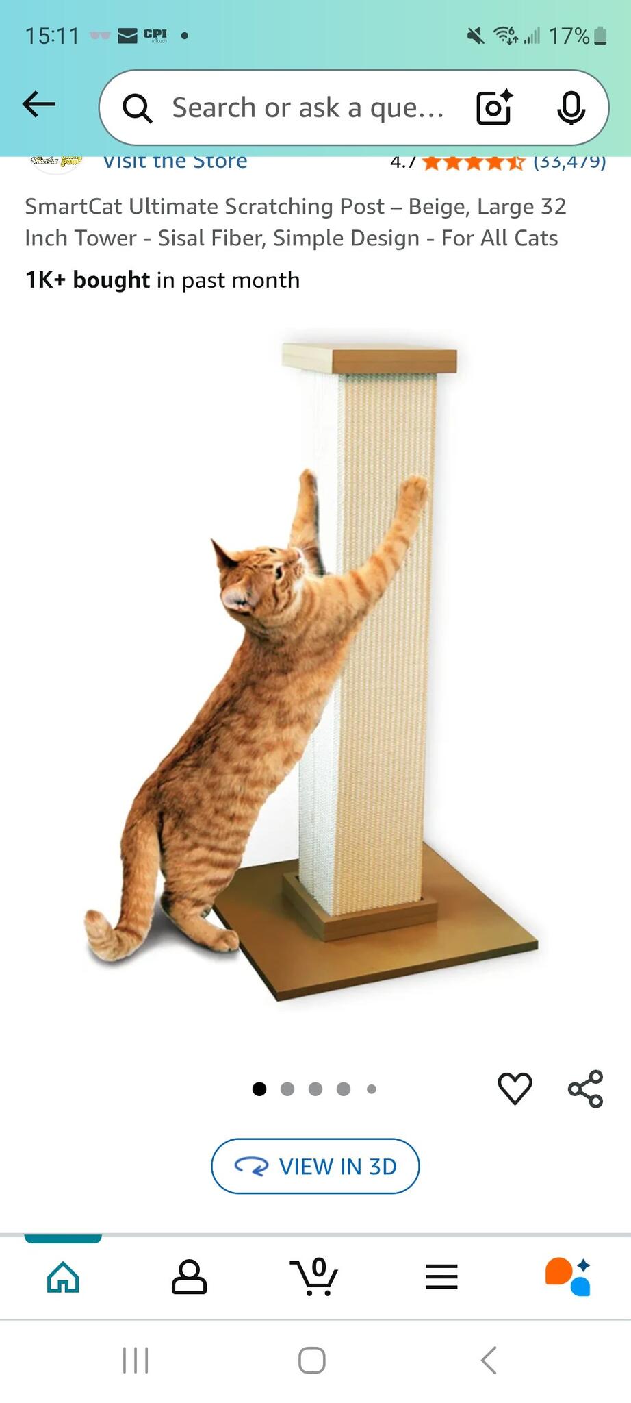 SmartCat Ultimate Scratching Post.  Used Like New.