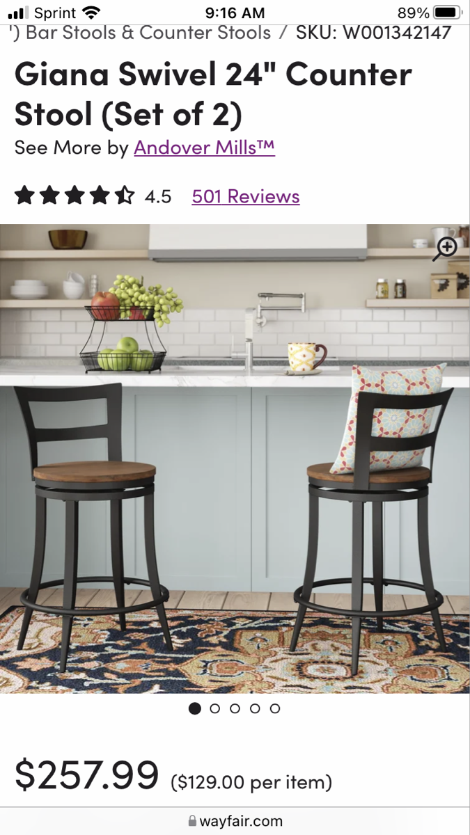 giana swivel 24 counter stool