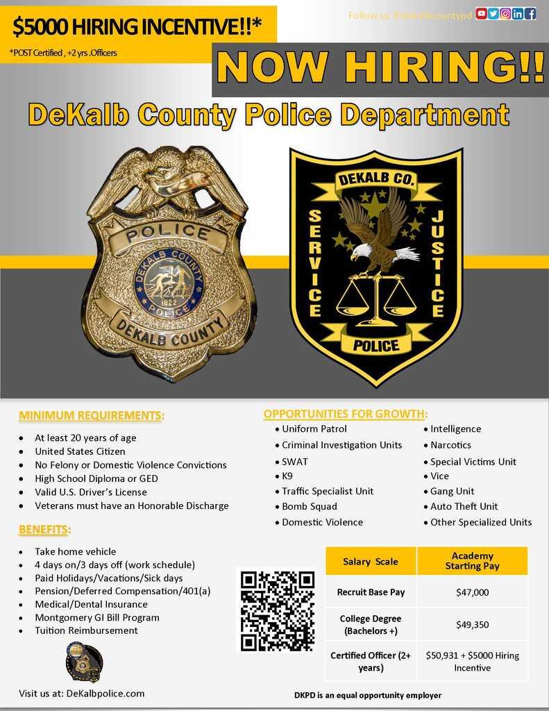 Dekalb County Police are now Hiring! (DeKalb County Police Department