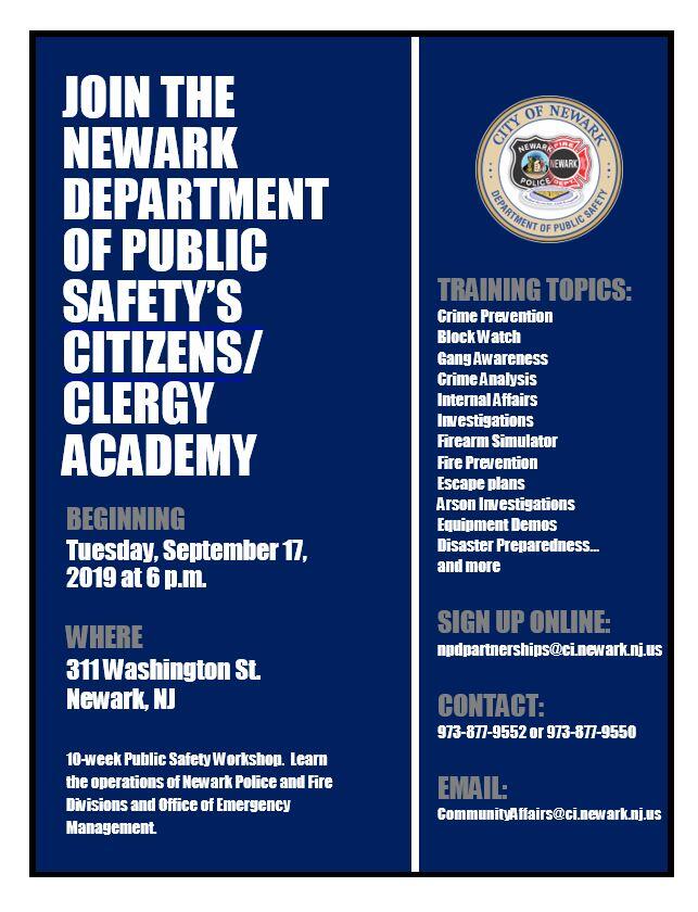 Newark's Citizen and Clergy Public Safety Academy is open for enrollment (Newark