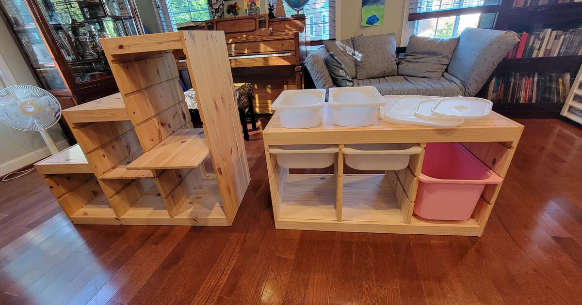 Used Ikea Trofast & Step Trofast with storage Containers for 70 in