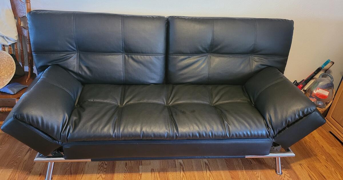 Black Leather couch / full size sleeper for $325 in Rio Rancho, NM ...