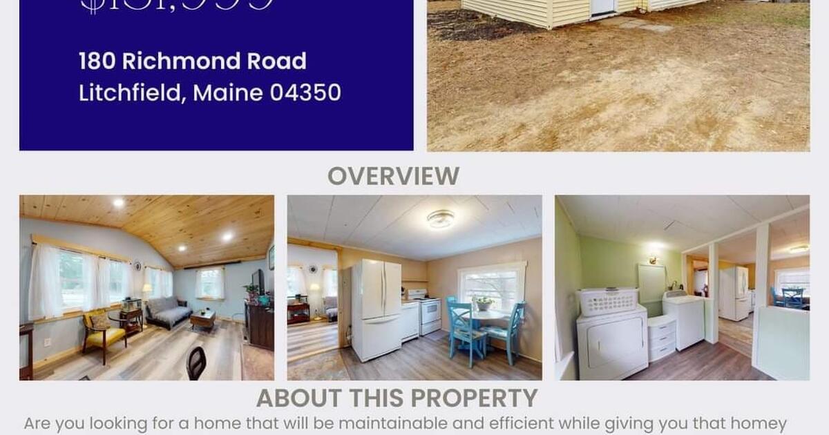 180 Richmond Road, Litchfield for 131999 in Monmouth, ME For Sale