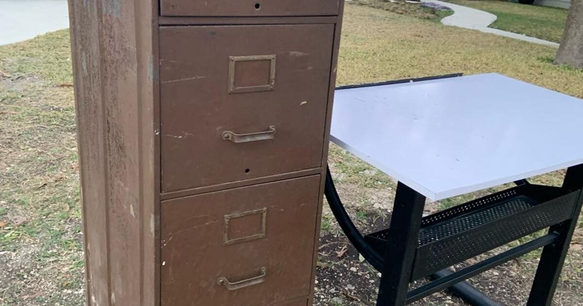 Vintage filing and art table (only left) for Free in San Antonio, TX Finds
