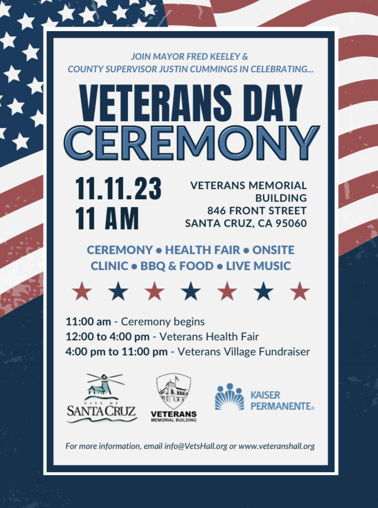 Veterans Day Event in Santa Cruz, November 11, 2023 at the Veterans ...