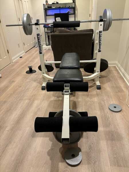 Powerhouse Mpex 740. Weight Bench With Barbell Weights For 100 In Hudson OH For Sale Free Nextdoor