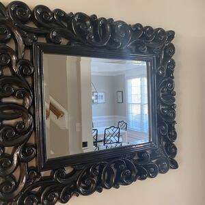 Ornate Black Wall Mirror