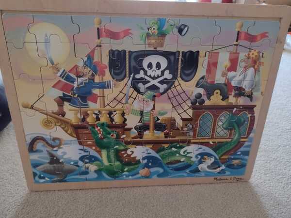 Melissa & Doug Pirate Adventure 48pcs Wooden Jigsaw Puzzle With Tray For £5  In Runnymede, Engl