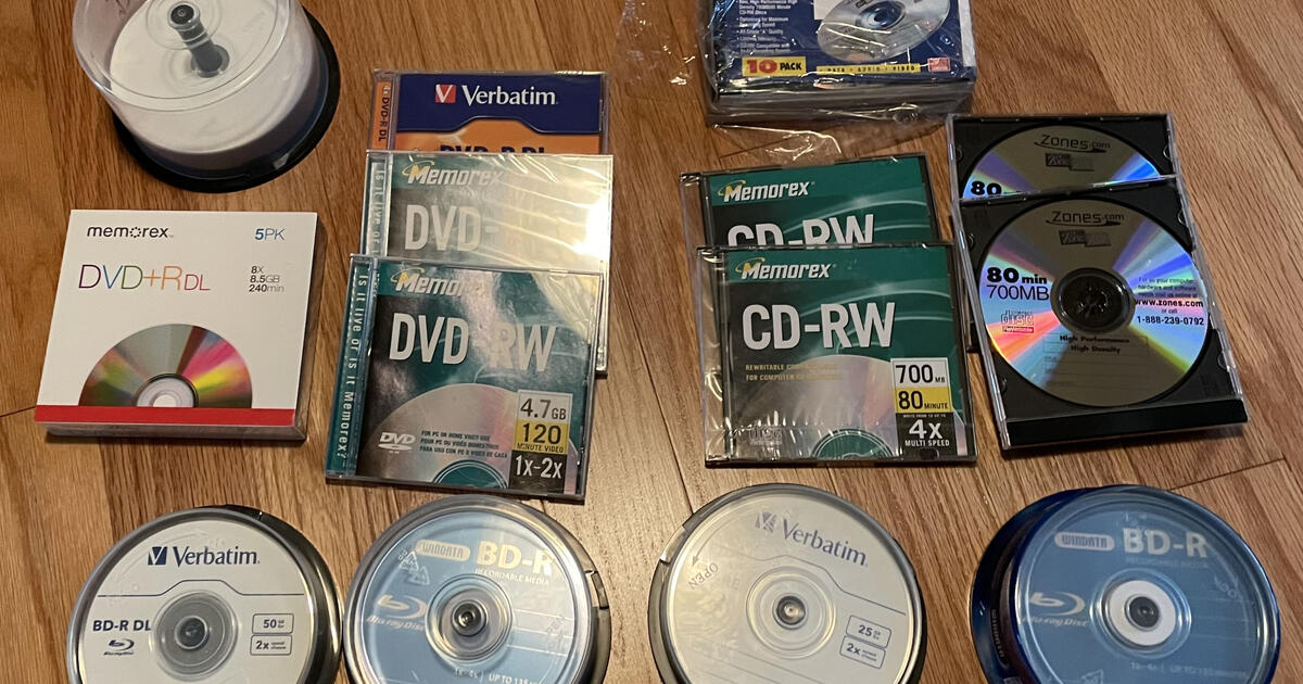 Blank Rewritable CDs, DVDs & Blu-Ray Disks for Free in Millsboro, DE ...