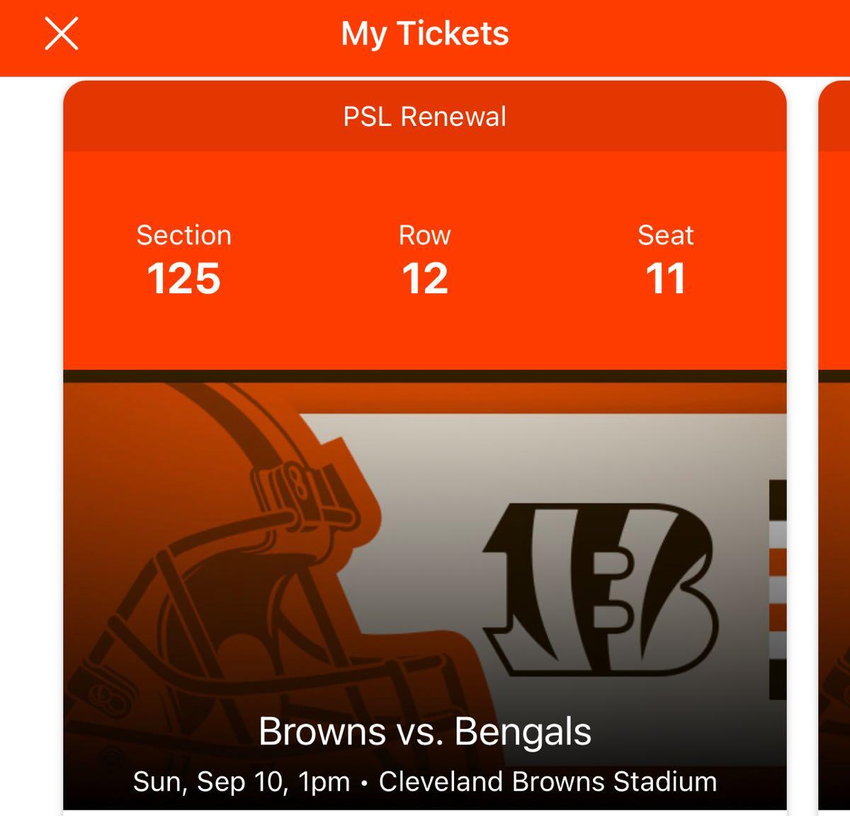 Browns Vs Bengals 9/10/23 For $230 In Dublin, OH