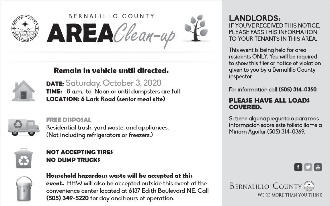 Bernalillo County CleanUp Day for Tijeras Residents with Zoning