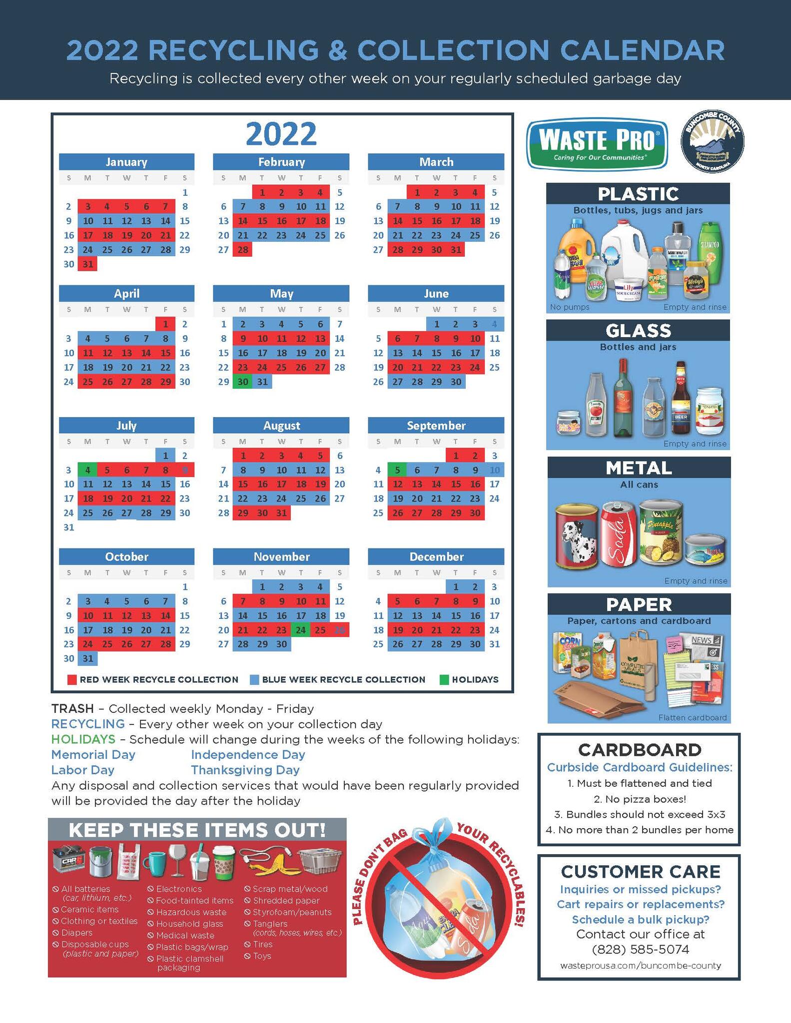 Waste Pro 2022 Calendar (Buncombe County Government) — Nextdoor — Nextdoor