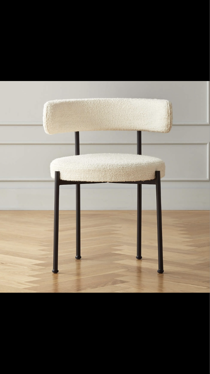 CB2 Dining Chairs excellent condition / ivory boucle with matte black leg for 185 in Miami