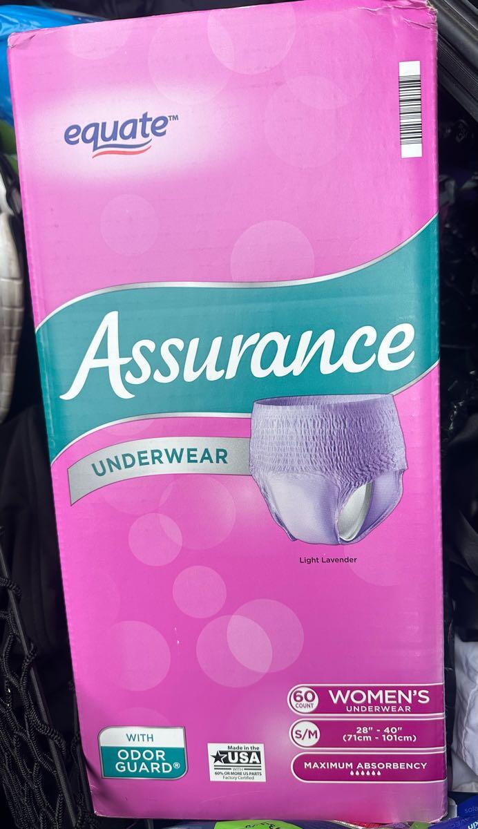 Equate Assurance Women's Underwear S/M 20 count, Light Lavender Odor Guard