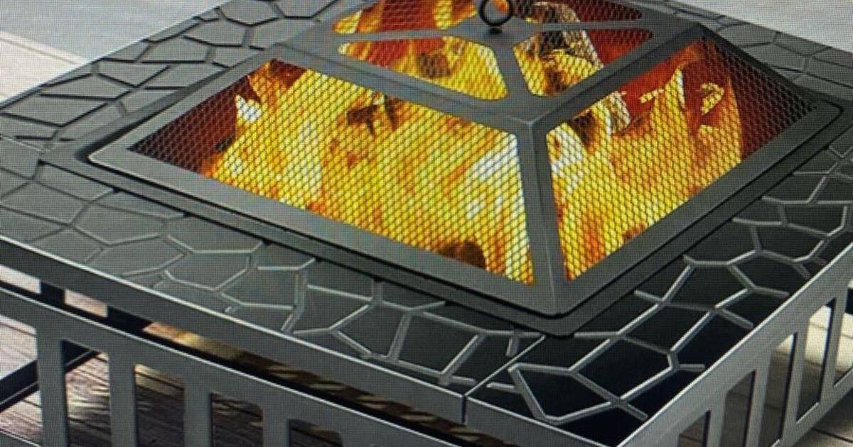 Brand NewSteel Outdoor Wood Fire Pit with Lid + Weather Cover for 65