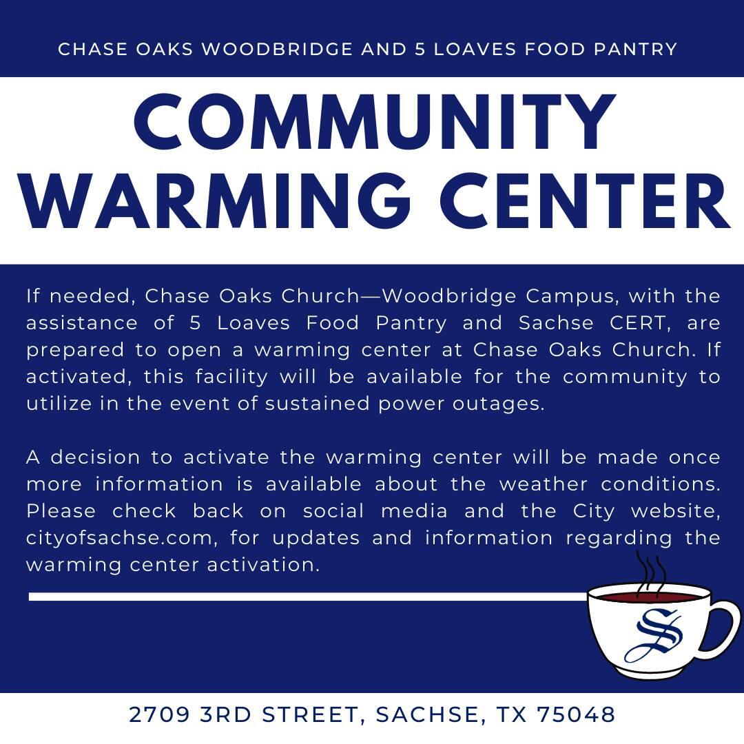 Community Warming Center (Sachse Police Department) — Nextdoor — Nextdoor