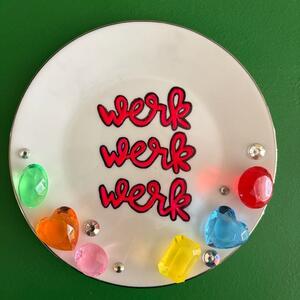 Hand Painted Werk Werk Werk” Altered Art Plate