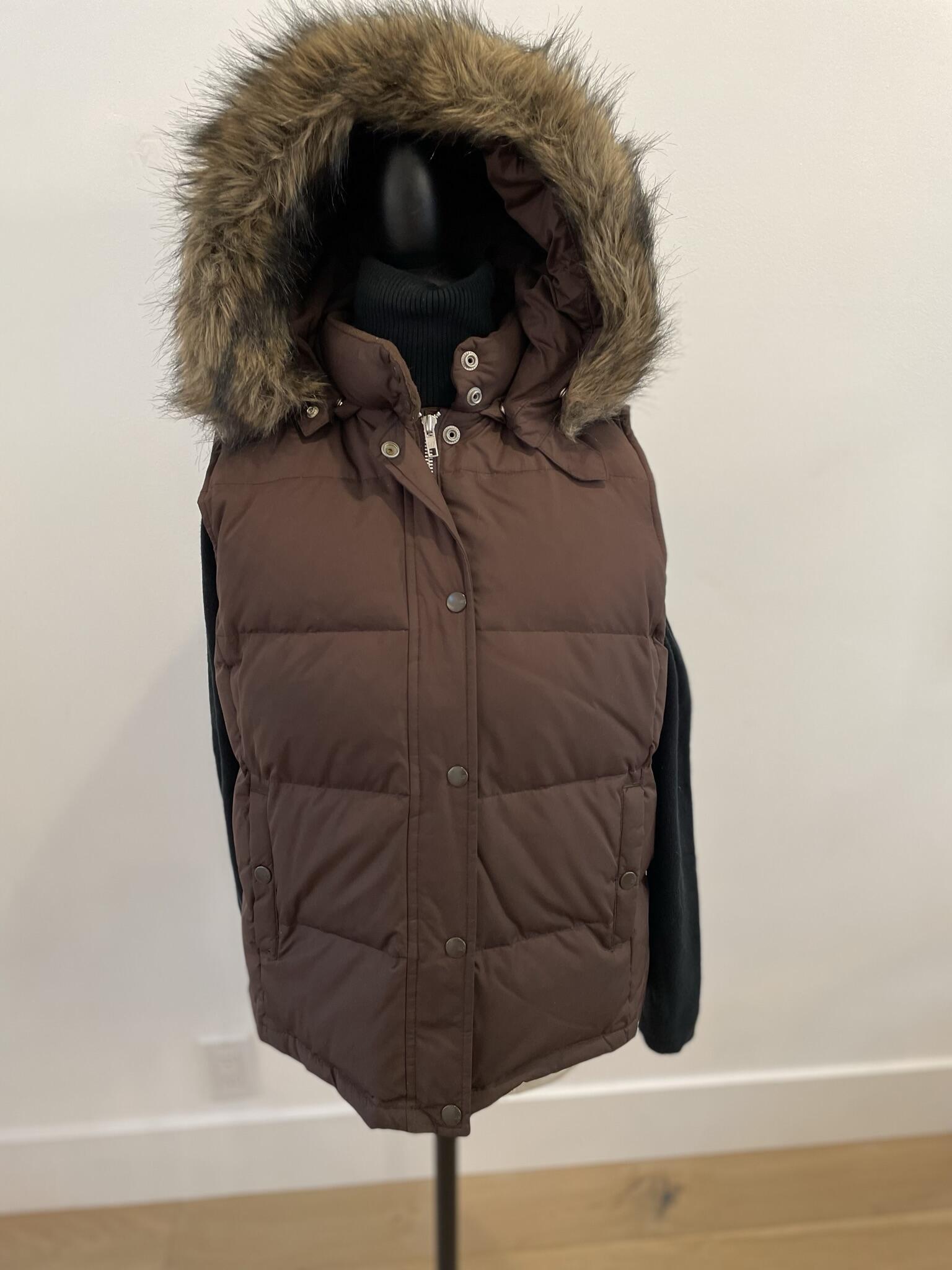 Brown Vest with Detachable Fur Collar- Gap Size Large for $10 in ...