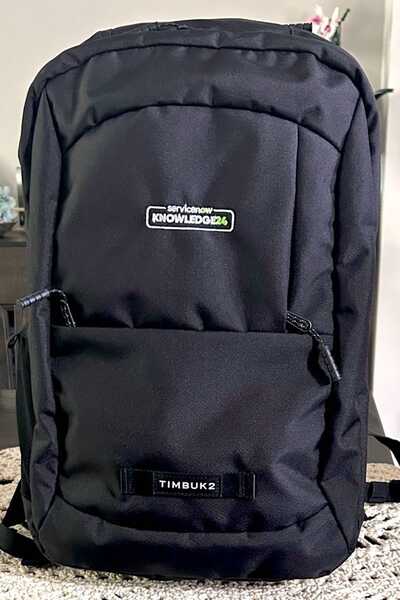 timbuk2 servicenow backpack Parkside Laptop 2.0 size backpack with a large main compartment big enough to accommodate all of your tech essentials features a custom Timbuk2 Parkside Black Servicenow Backpack