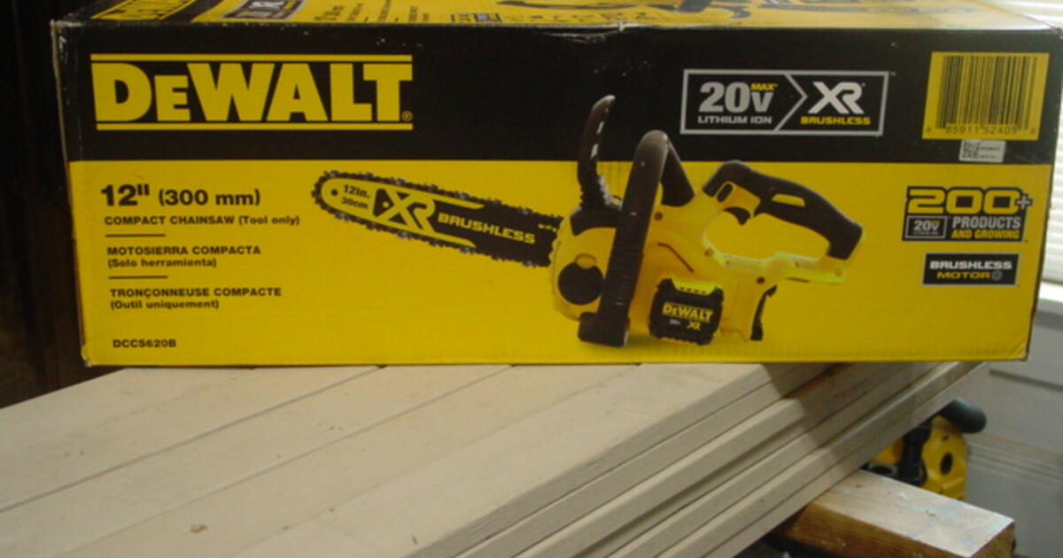 New DeWalt DCCS620B 20v Compact Chainsaw, Brushless. Tool only for $130 ...