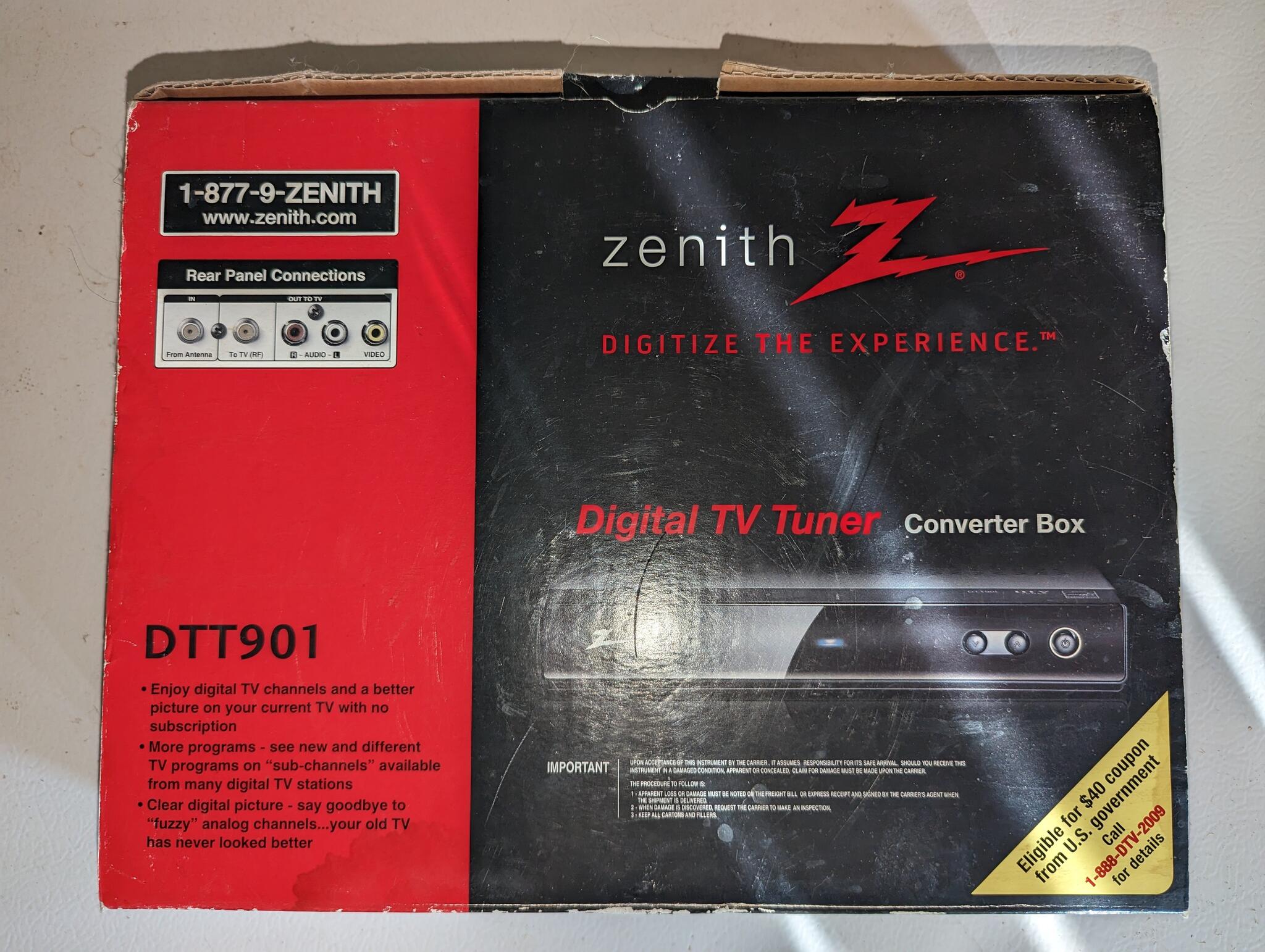 Zenith Digital TV Tuner Converter Box Model DTT901 for 5 in Fort Worth, TX For Sale & Free