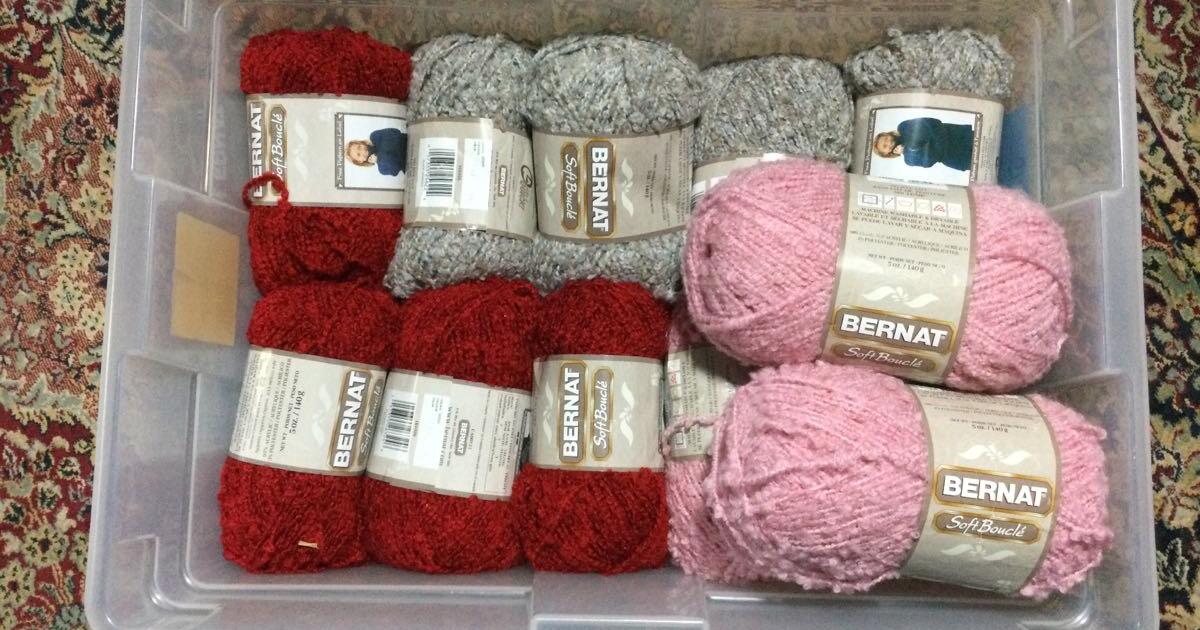 YARN - BERNAT SOFT BOUCLE -ACRYLIC -12 BALLS for $50 in St. Peters, MO