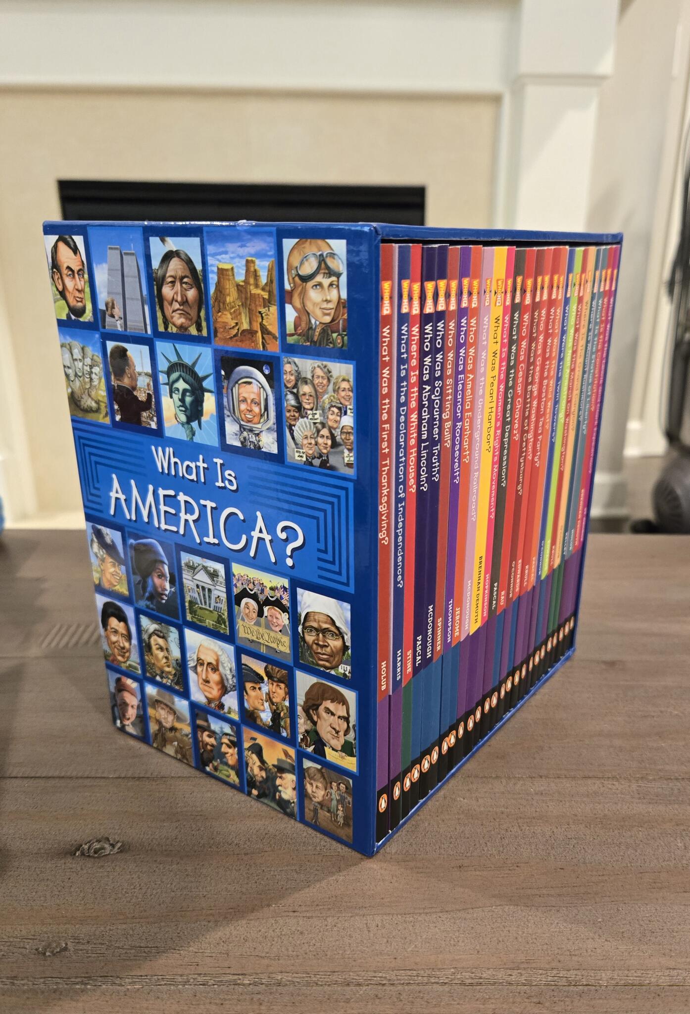 What Is America? 25 boxed book set. American history for kids.