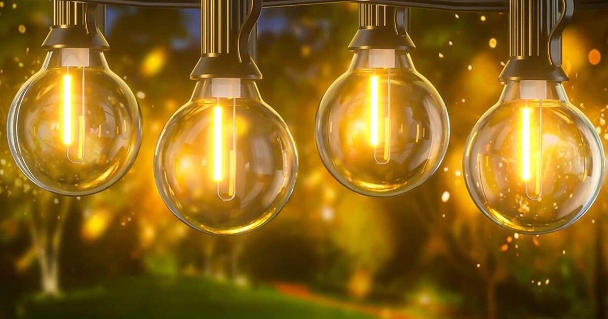 New 50 ft Patio Ambience String Lighting 💲2️⃣2️⃣ G40 With 28 Shatterproof Bulbs, Connectable for