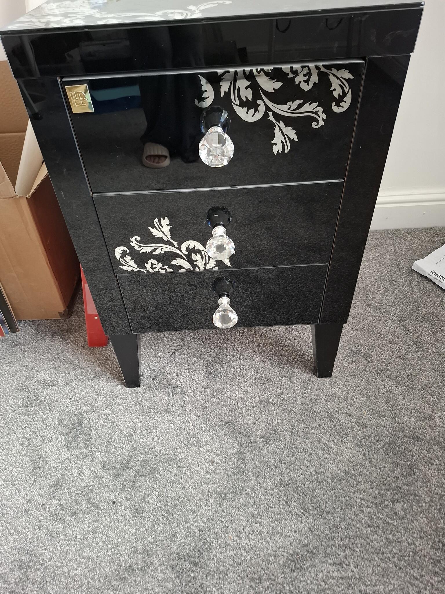 Black Dresser With Crystal Knobs For 40 In Manchester, Engl& | For Sale &  Free  Nextdoor