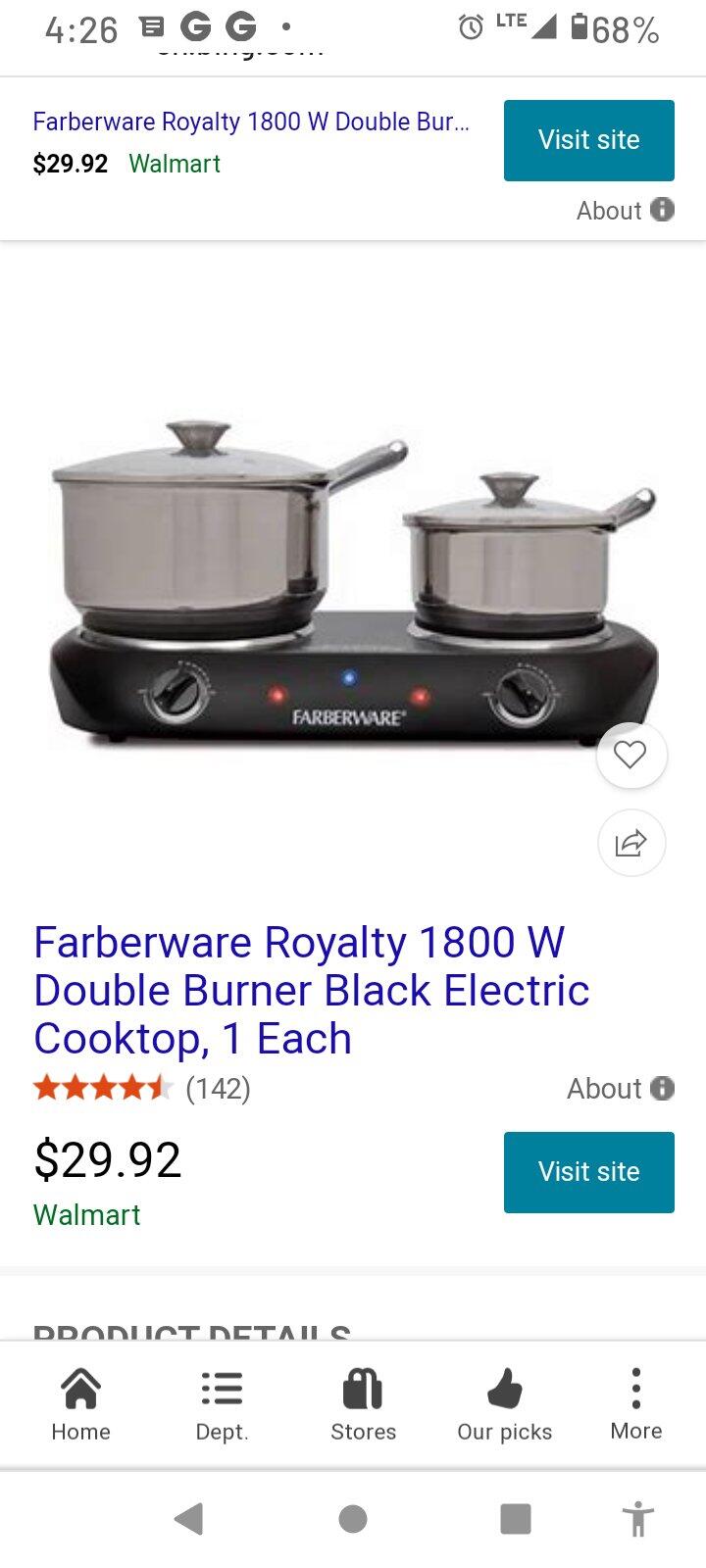 farberware double burner cooktop