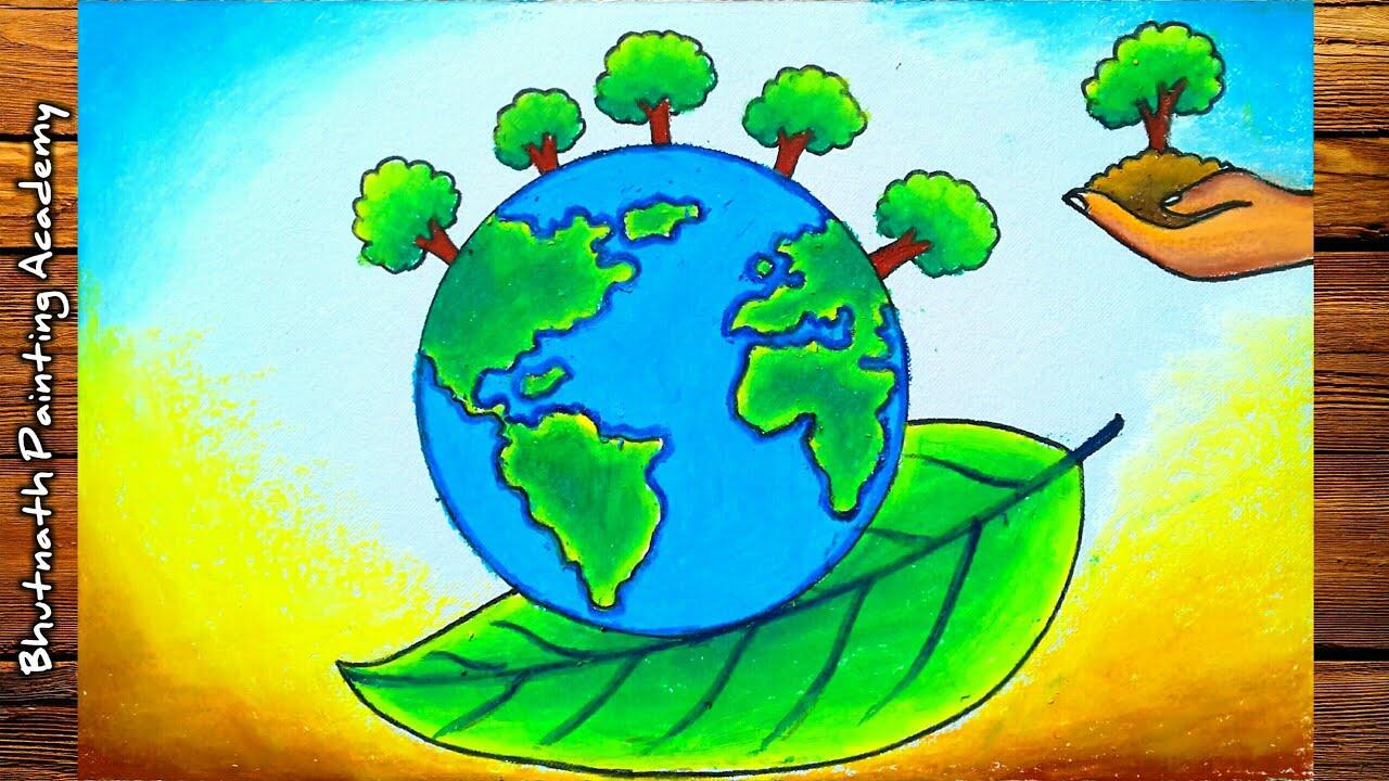 Save Earth Drawing / Save Earth Poster / Earth Day Drawing / World Earth  Day Drawing Easy - YouTube