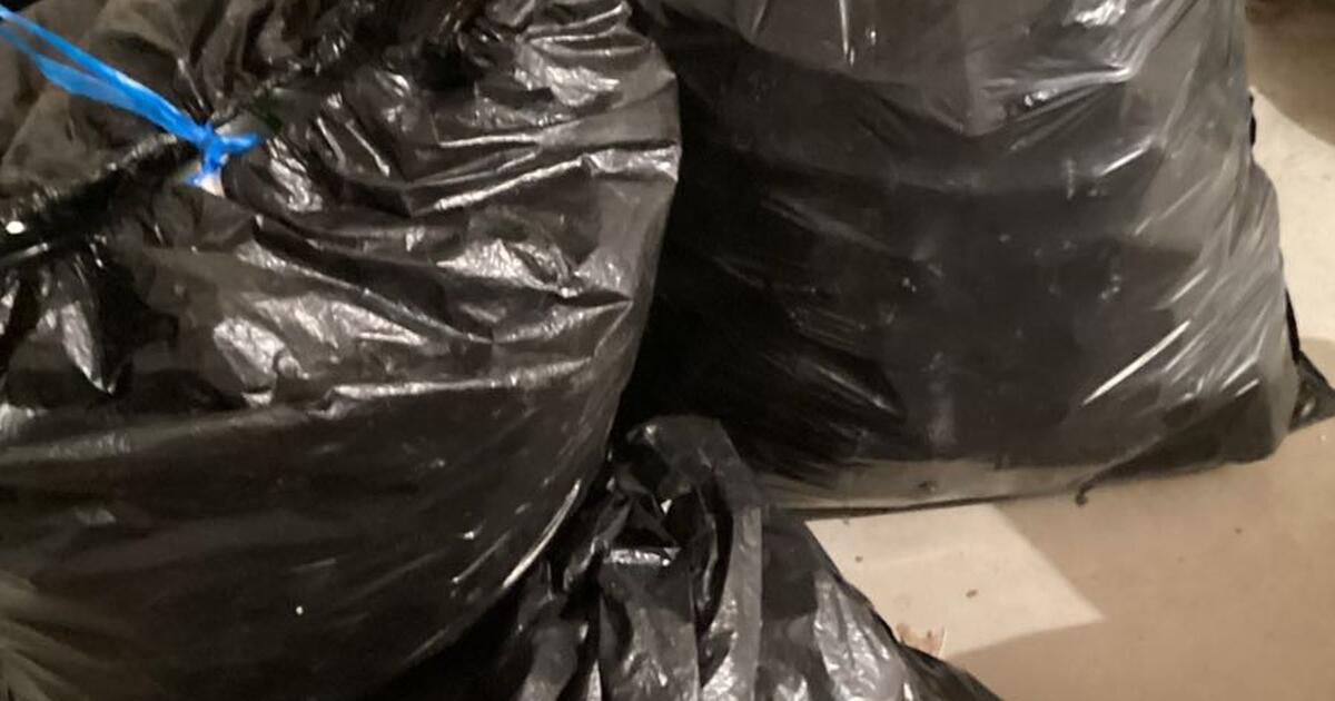 FREE 2 Large black trash bags full with clean Aluminum Cans and box of