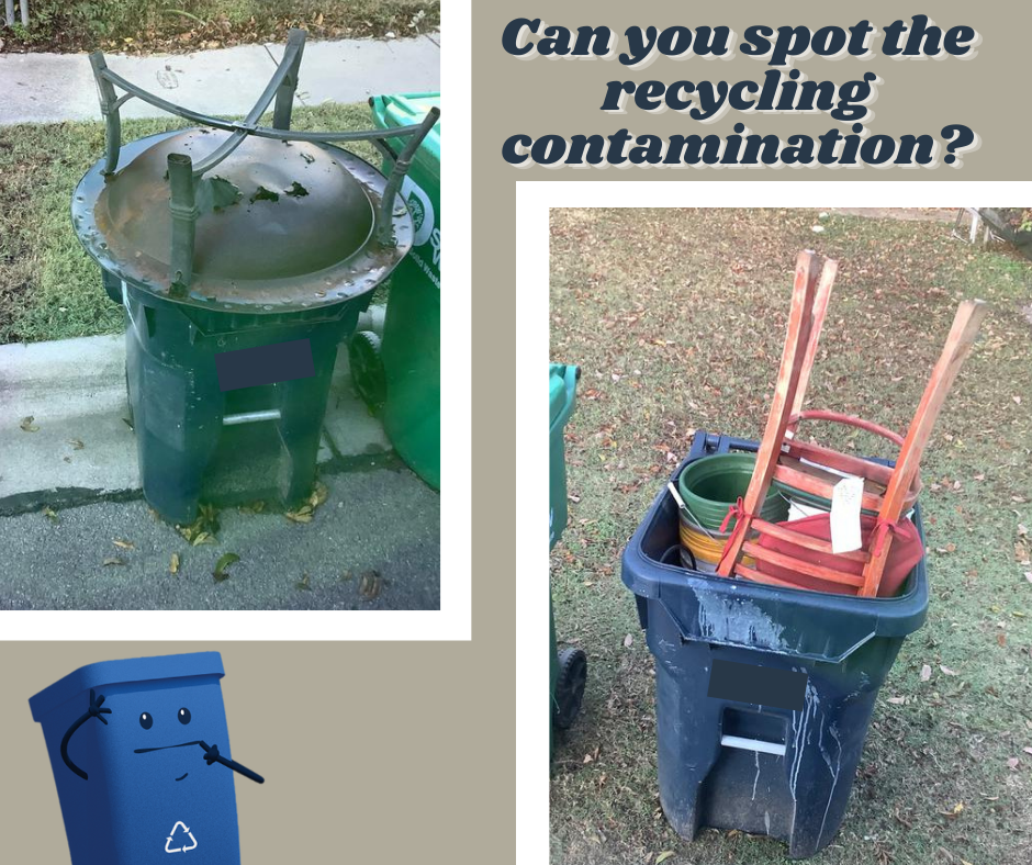 Can you spot the recycling contamination? (City of Denton Solid Waste