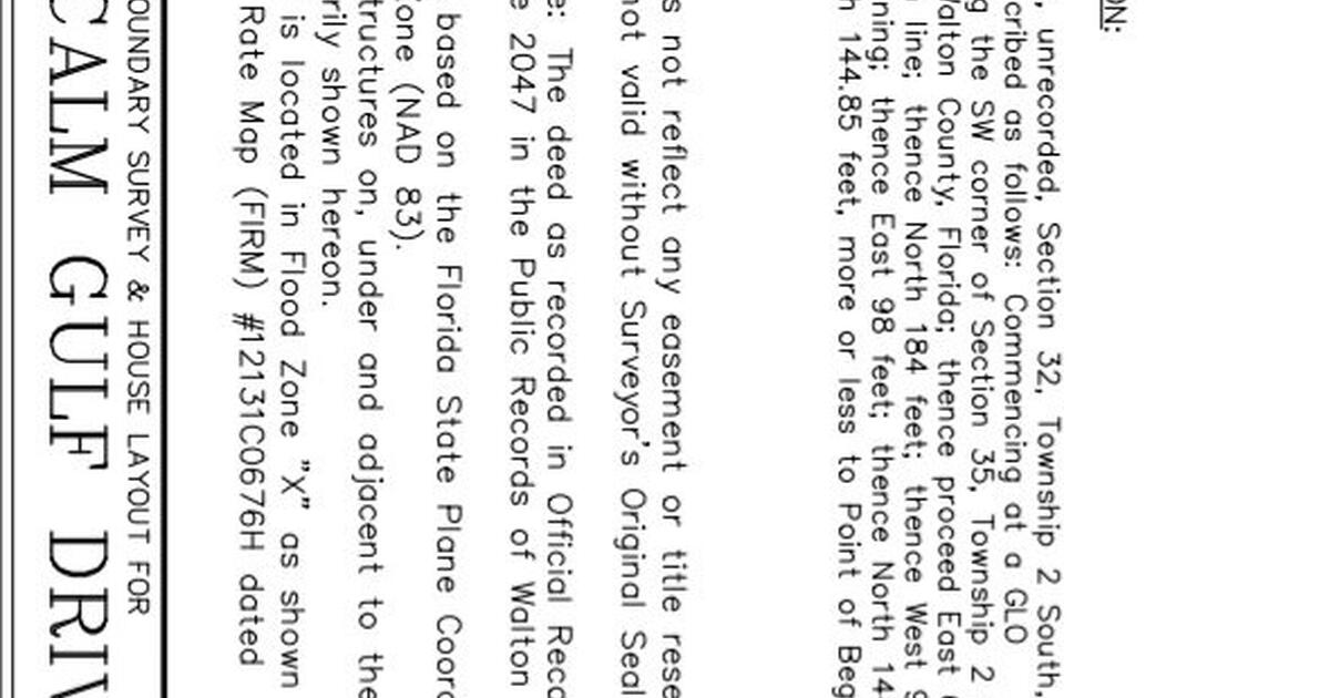 LAND For Sale By Owner for 449999 in Santa Rosa Beach, FL For Sale